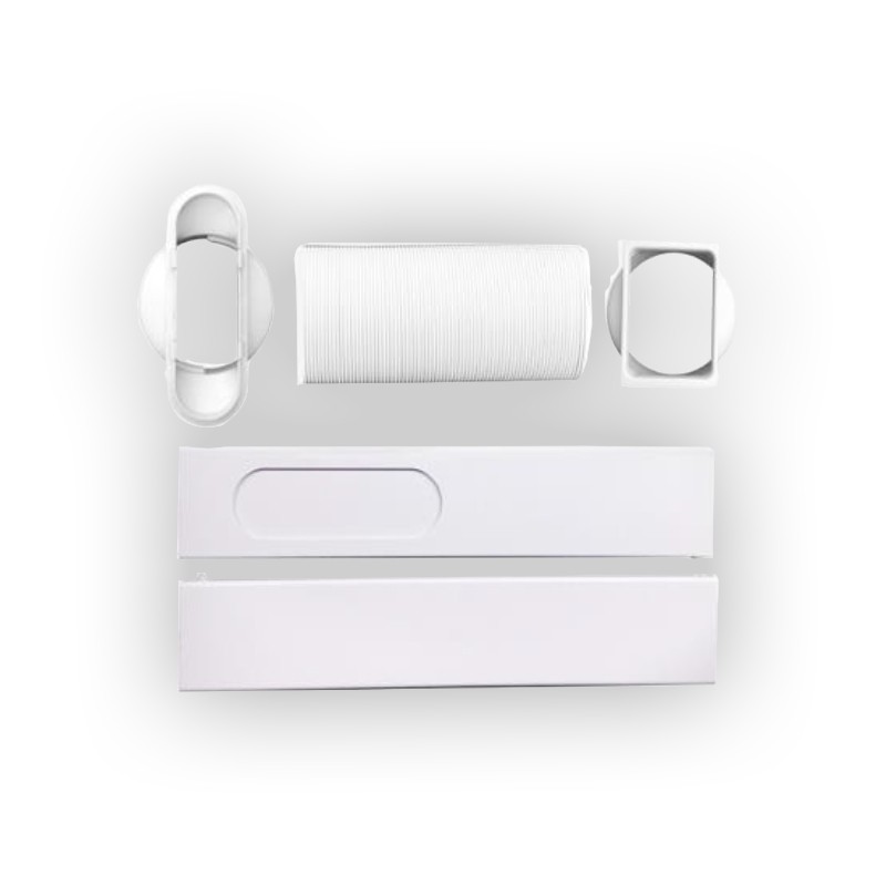 Kit de ventana corredera incluido para una instalación más sencilla El equipo incluye kit de ventana corredera, una prestación muy importante en un aire acondicionado portátil, ya que facilita la evacuación del aire caliente al exterior.  Esto permite una instalación más cómoda y rápida en viviendas, oficinas o espacios donde se busque una solución sin obra. Gracias a este accesorio, el usuario puede empezar a utilizar el equipo de forma más práctica, siempre siguiendo las indicaciones de instalación del fabricante.
